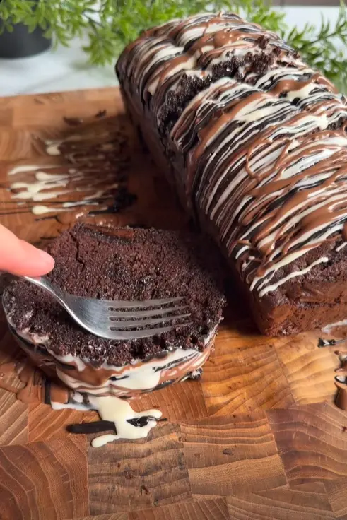 Chocolate loaf cake with fluffy texture and rich homemade cocoa taste