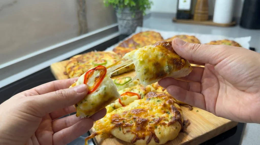 Soft and crispy garlic bread with melted cheese and parsley garnish