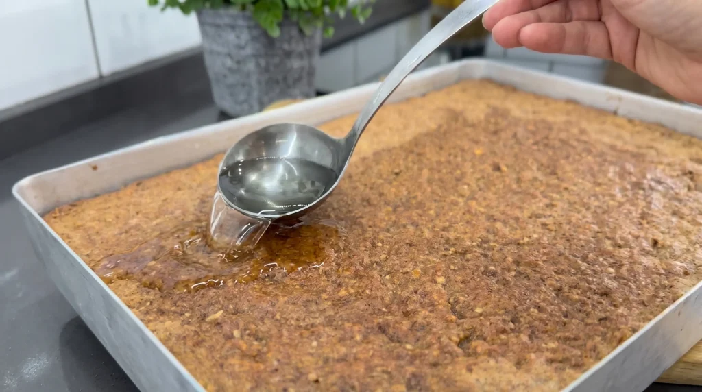 Cyprus Dessert with custard and coconut topping