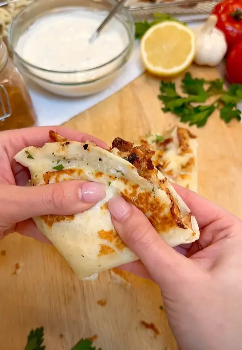 Chicken Gyros with Fries and Tzatziki
