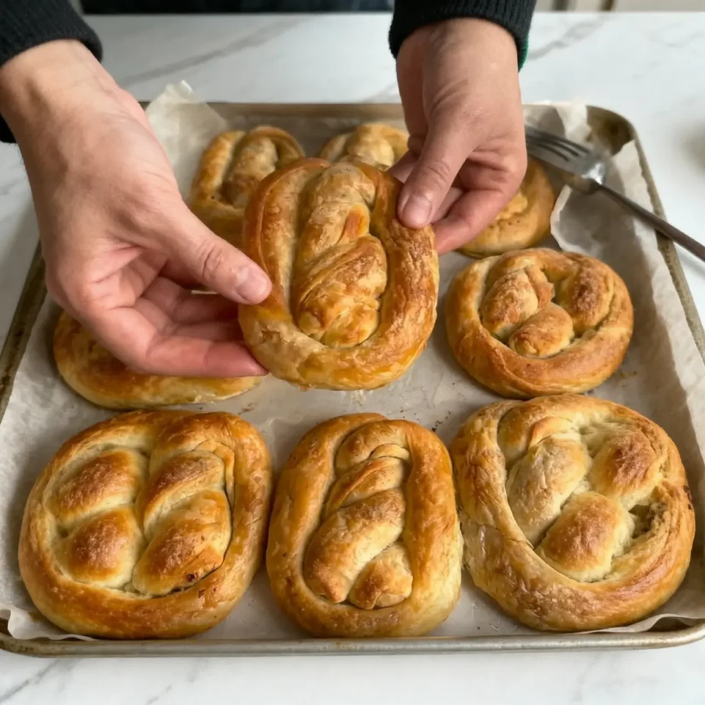 White cheese and chopped parsley filling on rolled flatbread dough