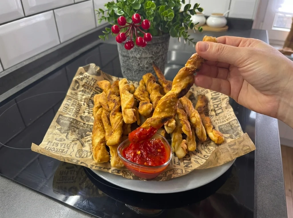 Golden crispy potato samosas served fresh, crunchy homemade snack with spiced potato filling