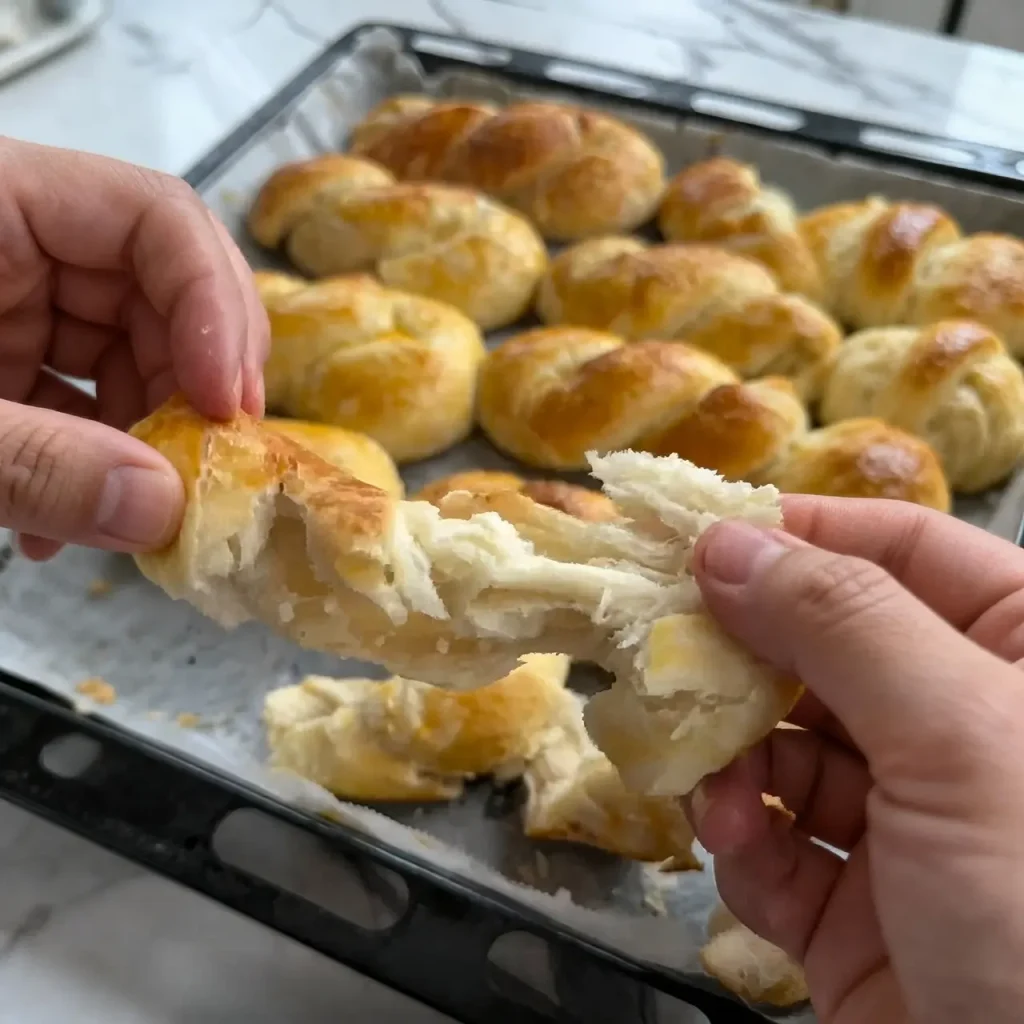 Golden baked soft cheese layered pastry ready to serve