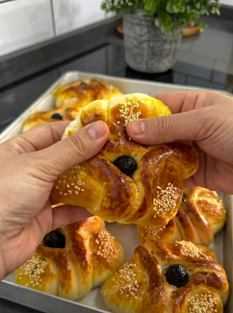Homemade Turkish Böğçe served warm for breakfast or tea time