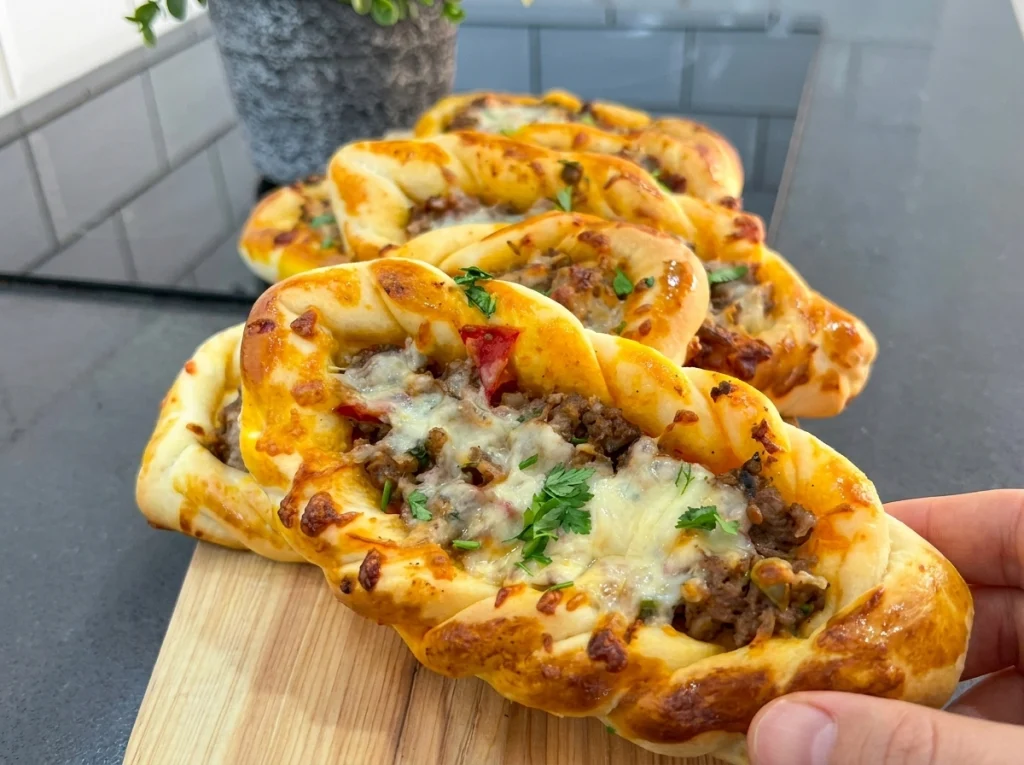 Golden homemade minced meat and kashar pide served fresh from the oven.