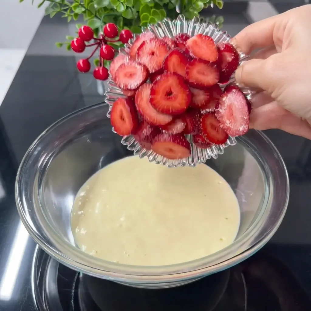 Smooth pancake batter in mixing bowl for mini pancake bowl recipe