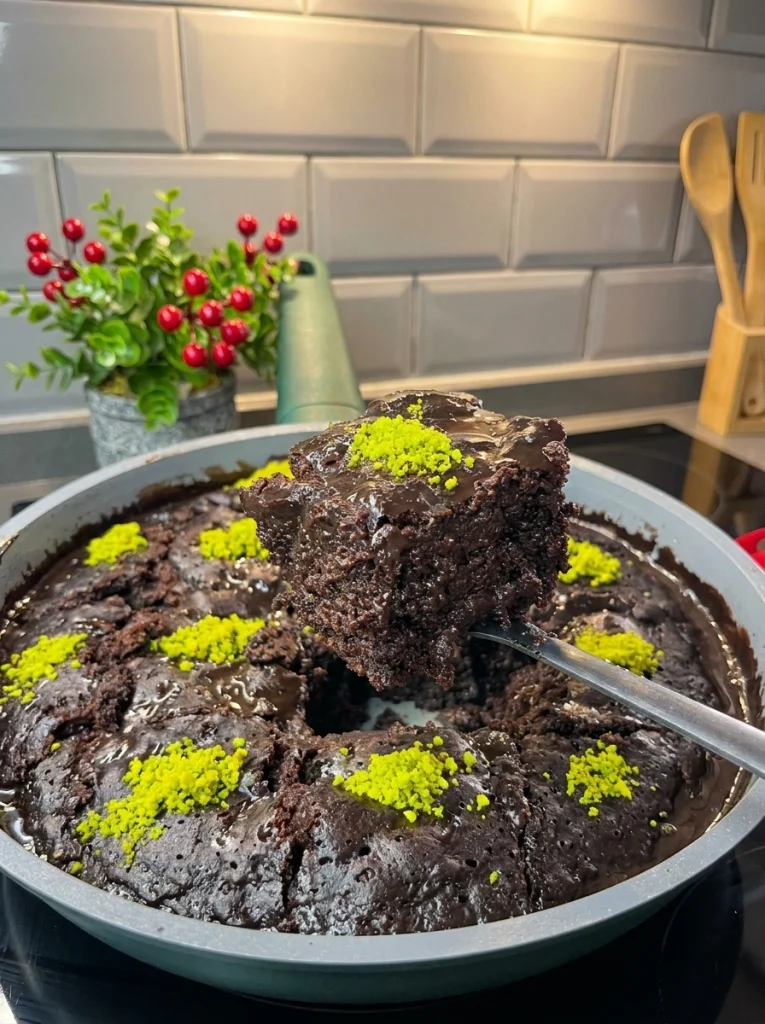 Moist stovetop chocolate cake with a soft and tender crumb