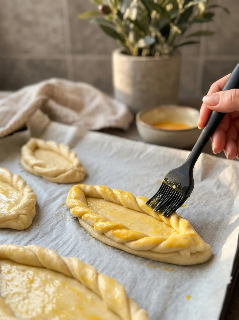 Soft homemade dough being kneaded for Turkish minced meat and kashar pide.