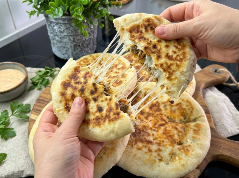 Stuffed Pita Bread with Minced Meat and Cheese (Easy Homemade Recipe)