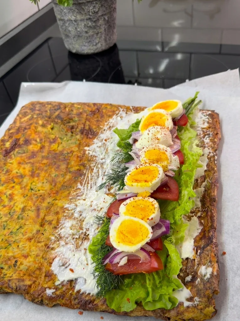 Flipped vegetable lavash spread with cream cheese