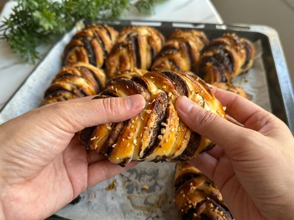 Chocolate stuffed buns recipe with melted chocolate center
