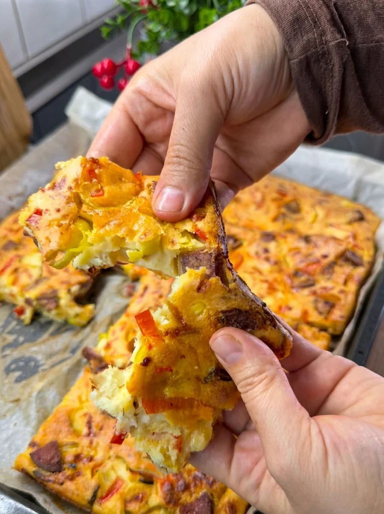 Close-up of crepe pizza showing crispy edges and soft center