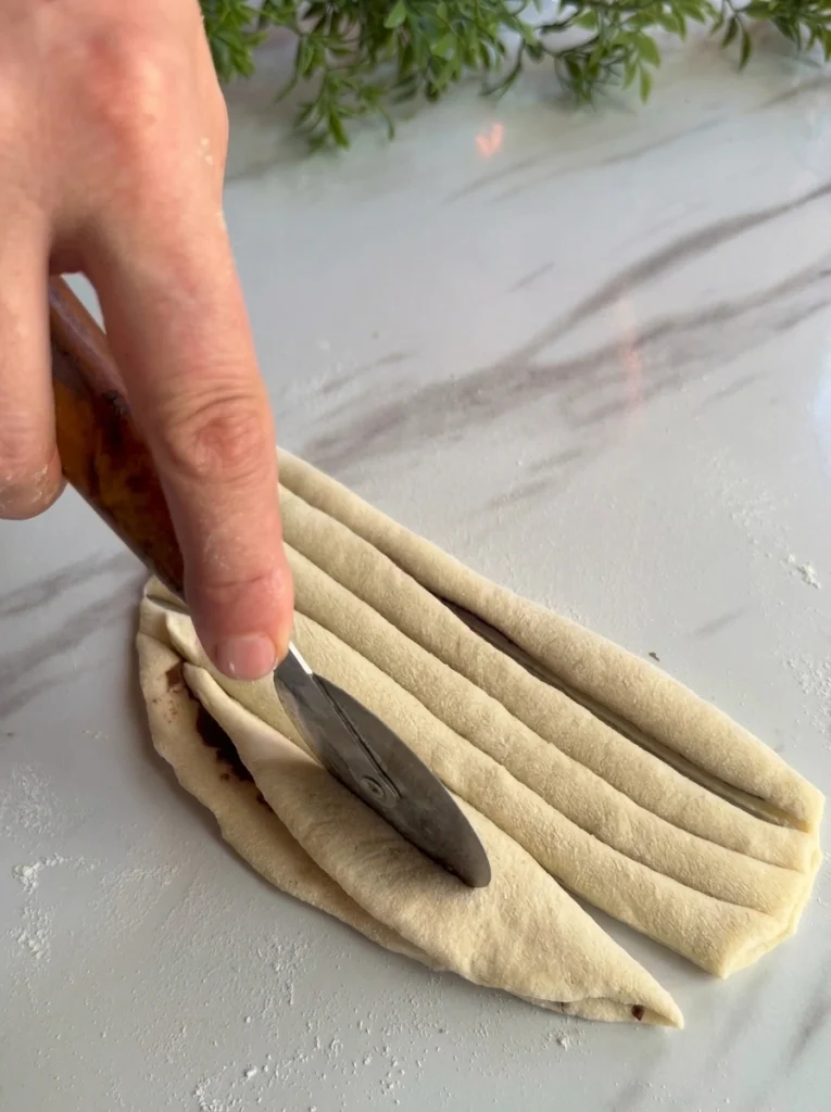 Kneading soft dough for chocolate stuffed buns